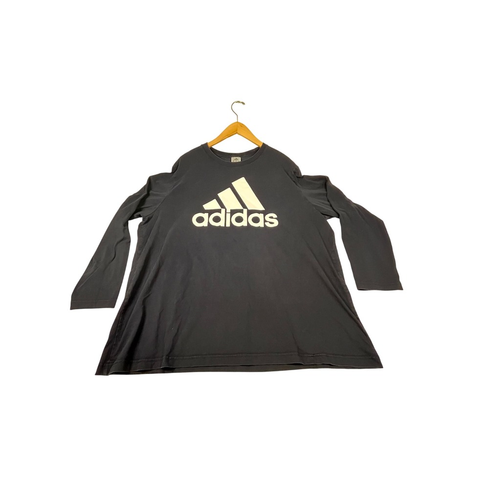 Adidas Mens 2XL Long Sleeve T-Shirt Navy Blue Crew Neck Activewear Top 5108